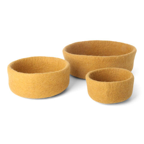 Handmade Wool-Bowl Set of 3