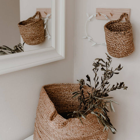 Jute storage basket - large