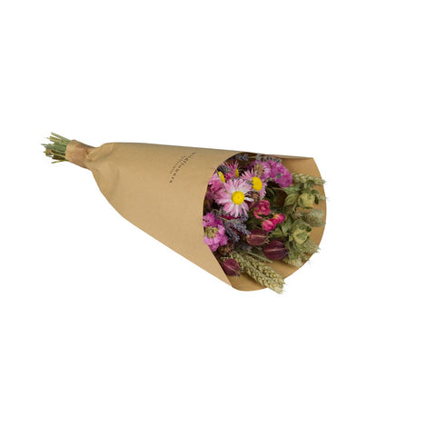 Trockenblumenstrauß - Feldstrauß pink