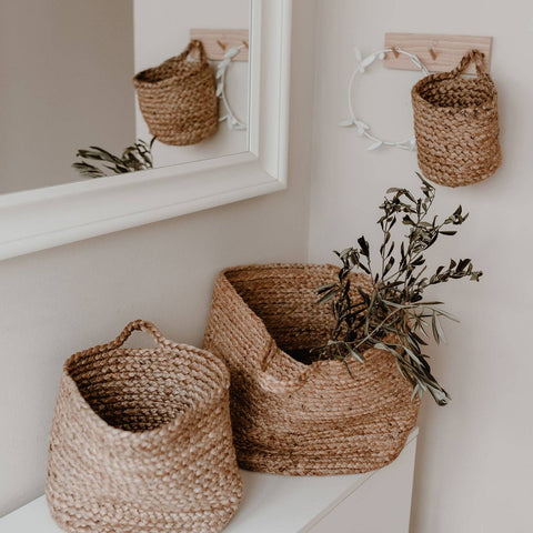 Jute storage basket - large