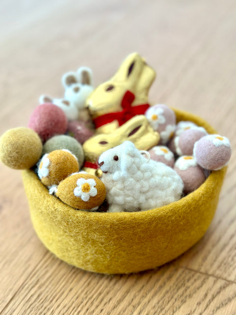Handmade Wool-Bowl Set of 3
