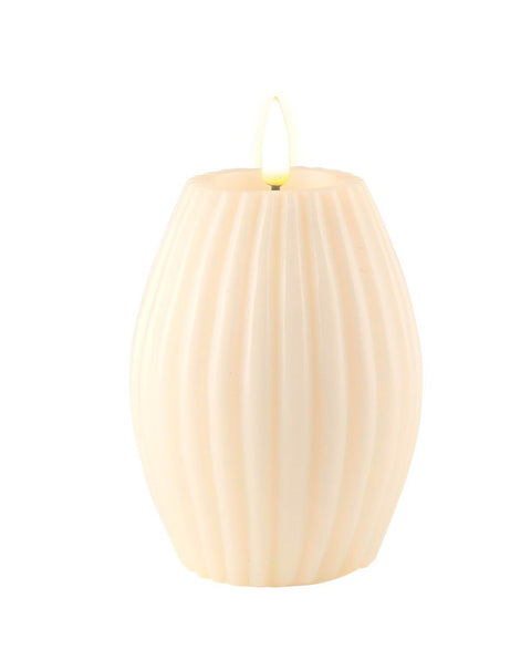 LED Kerze Stripe - 7,5 x 10 cm