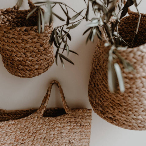 Jute storage basket - large
