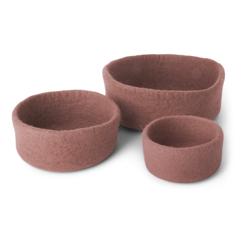 Handmade Wool-Bowl Set of 3