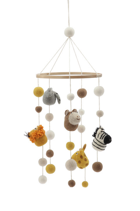 Handmade Wool-Mobile for babys "Safari"