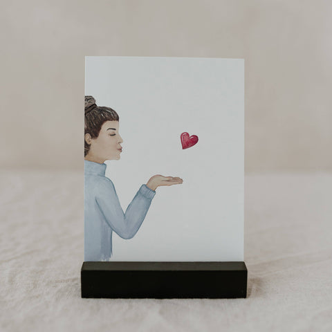 Greeting card kisses