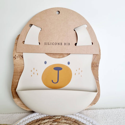 Silicone bib with tray - Bear